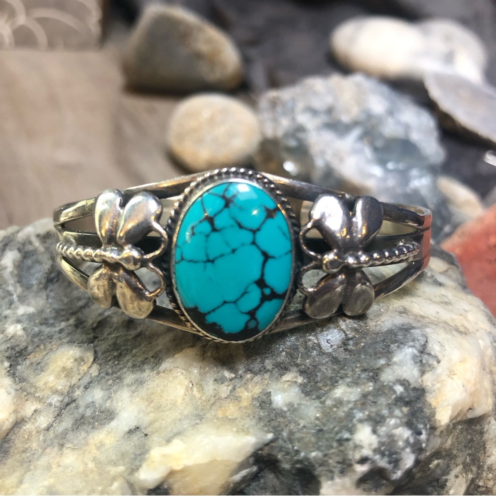 Turquoise Sterling Dragonfly Cuff